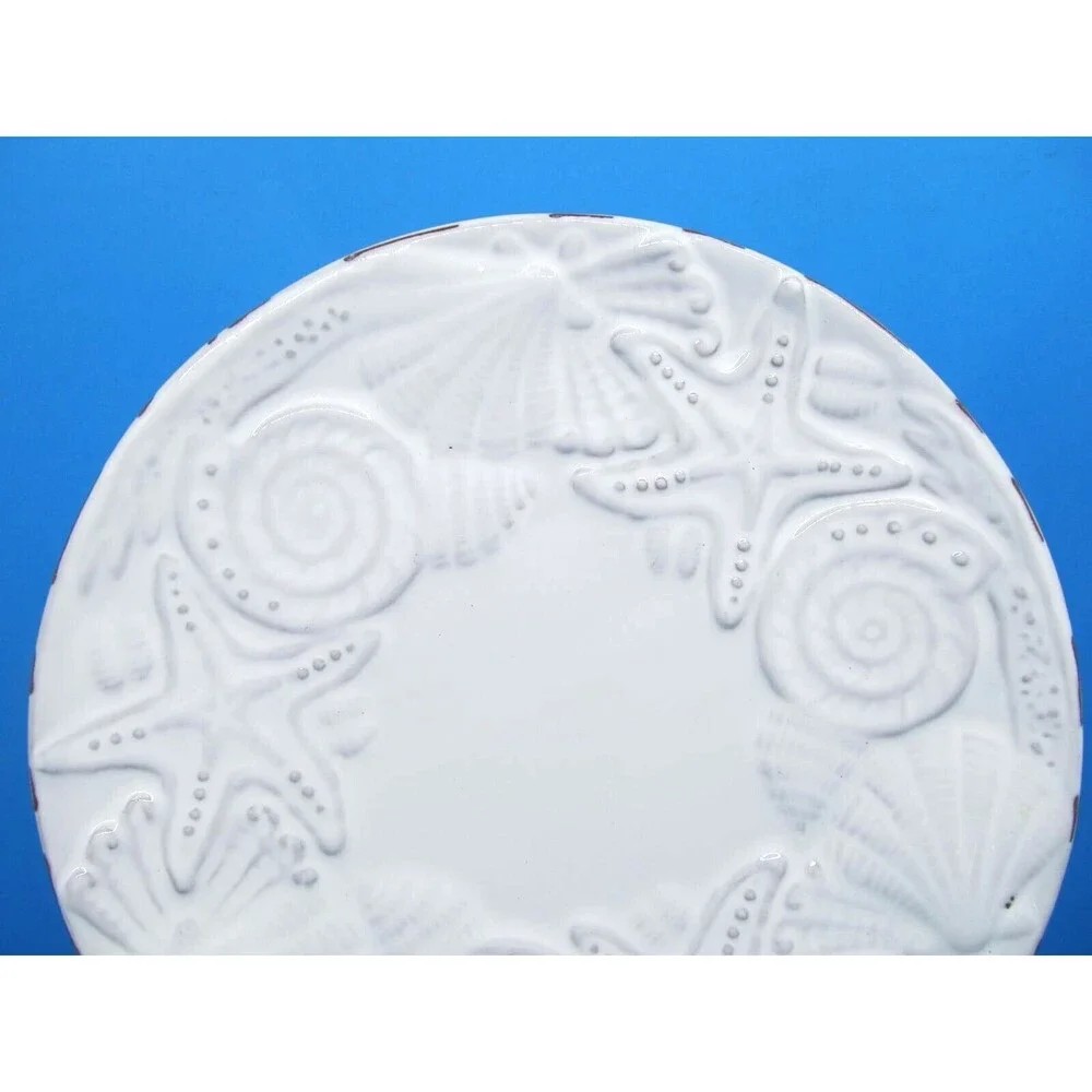 Mud Pie Sanibel Sea Shell Salad Dessert Plates 8